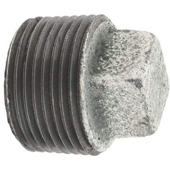 Value Collection - Class 150, 1" Galvanized Pipe Square Plug - Threaded, Malleable Iron - Exact Tool & Supply