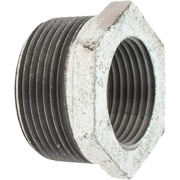 Value Collection - Class 150, 1-1/4 x 1" Galvanized Pipe Hex Bushing - Threaded, Malleable Iron - Exact Tool & Supply