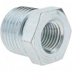 Value Collection - Class 150, 1/2 x 1/4" Galvanized Pipe Hex Bushing - Threaded, Malleable Iron - Exact Tool & Supply