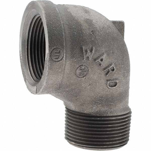 Value Collection - Size 1-1/4", Class 150, Malleable Iron Black Pipe 90° Street Elbow - 150 psi, Threaded End Connection - Exact Tool & Supply