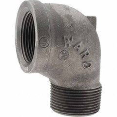 Value Collection - Size 1-1/4", Class 150, Malleable Iron Black Pipe 90° Street Elbow - 150 psi, Threaded End Connection - Exact Tool & Supply