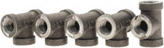 Value Collection - Size 1/4", Class 150, Malleable Iron Black Pipe Tee - 150 psi, Threaded End Connection - Exact Tool & Supply
