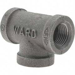 Value Collection - Size 1/2", Class 150, Malleable Iron Black Pipe Tee - 150 psi, Threaded End Connection - Exact Tool & Supply