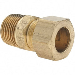 Parker - 3/4" OD, Brass Male Connector - 100 Max Working psi, Comp x MNPT Ends - Exact Tool & Supply