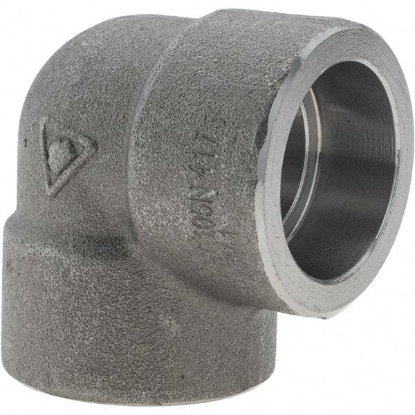 Value Collection - Size 1", Class 3,000, Forged Carbon Steel Black Pipe 90° Elbow - Socket Weld End Connection - Exact Tool & Supply