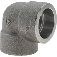 Value Collection - Size 1", Class 3,000, Forged Carbon Steel Black Pipe 90° Elbow - Socket Weld End Connection - Exact Tool & Supply