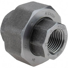Value Collection - Size 1/2", Class 3,000, Forged Carbon Steel Black Pipe Union - NPT End Connection - Exact Tool & Supply