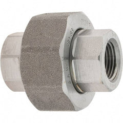 Value Collection - Size 3/8", Class 3,000, Forged Carbon Steel Black Pipe Union - NPT End Connection - Exact Tool & Supply