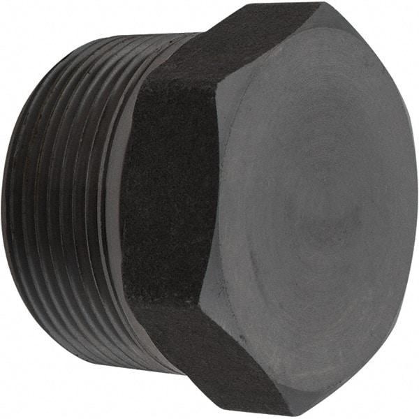 Value Collection - Size 1-1/2", Class 3,000, Forged Carbon Steel Black Pipe Hex Plug - NPT End Connection - Exact Tool & Supply