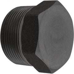 Value Collection - Size 1-1/2", Class 3,000, Forged Carbon Steel Black Pipe Hex Plug - NPT End Connection - Exact Tool & Supply