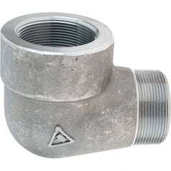 Value Collection - Size 2", Class 3,000, Forged Carbon Steel Black Pipe 90° Street Elbow - NPT End Connection - Exact Tool & Supply