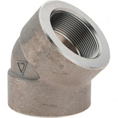 Value Collection - Size 2", Class 3,000, Forged Carbon Steel Black Pipe 45° Elbow - NPT End Connection - Exact Tool & Supply