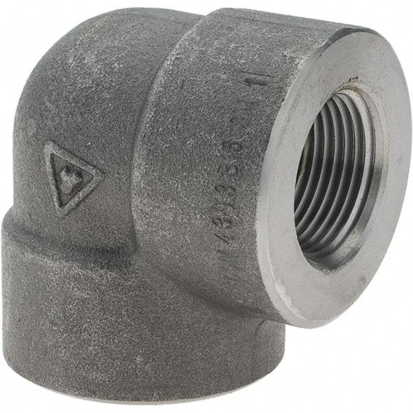 Value Collection - Size 1", Class 3,000, Forged Carbon Steel Black Pipe 90° Elbow - NPT End Connection - Exact Tool & Supply
