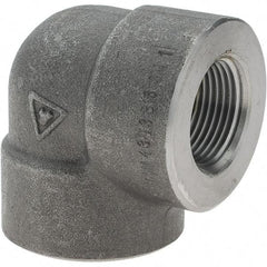 Value Collection - Size 1", Class 3,000, Forged Carbon Steel Black Pipe 90° Elbow - NPT End Connection - Exact Tool & Supply