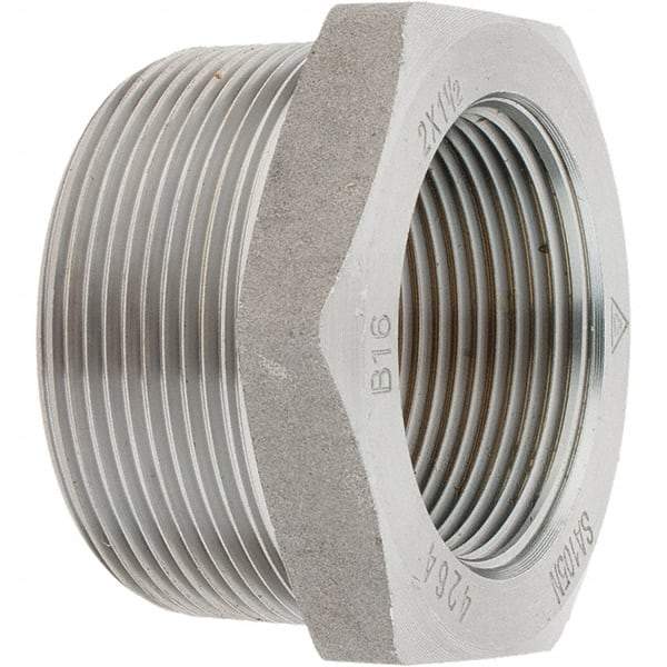 Value Collection - Size 2 x 1-1/2", Class 3,000, Forged Carbon Steel Black Pipe Bushing - NPT End Connection - Exact Tool & Supply