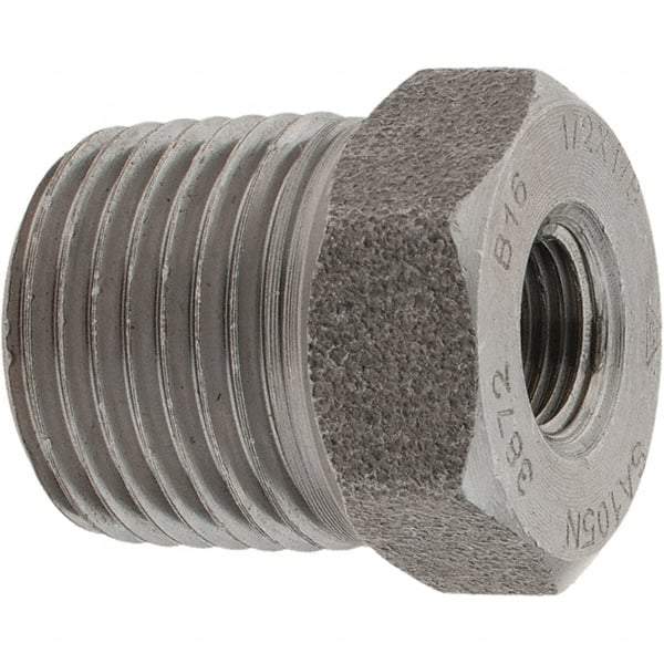 Value Collection - Size 1/2 x 1/8", Class 3,000, Forged Carbon Steel Black Pipe Bushing - NPT End Connection - Exact Tool & Supply