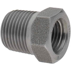 Value Collection - Size 3/8 x 1/4", Class 3,000, Forged Carbon Steel Black Pipe Bushing - NPT End Connection - Exact Tool & Supply