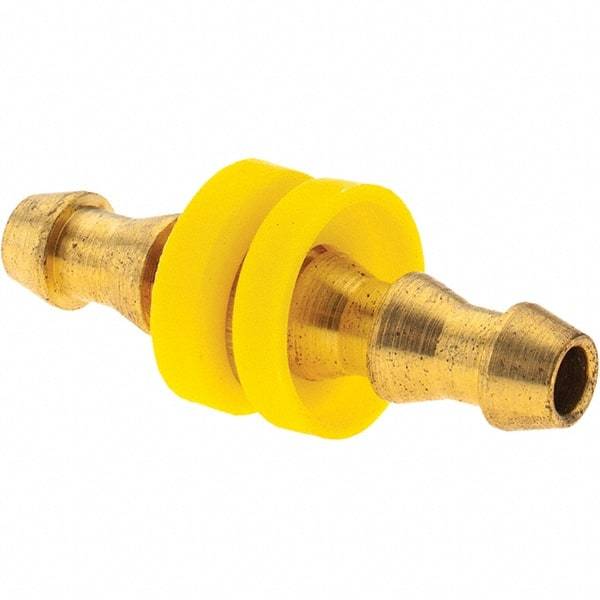 Value Collection - 1/4" ID 1/4 Barbed Push On Hose Splicer - Brass - Exact Tool & Supply