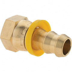 Value Collection - 1/2" ID 1/2 UNF Barbed Push On Female Swivel - Brass - Exact Tool & Supply
