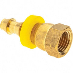 Value Collection - 1/4" ID 1/4 UNF Barbed Push On Female Swivel - Brass - Exact Tool & Supply