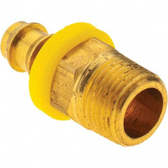 Value Collection - 3/8" ID 3/8 NPT Barbed Push On Male Fitting - Brass - Exact Tool & Supply