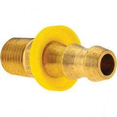Value Collection - 3/8" ID 1/4 NPT Barbed Push On Male Fitting - Brass - Exact Tool & Supply