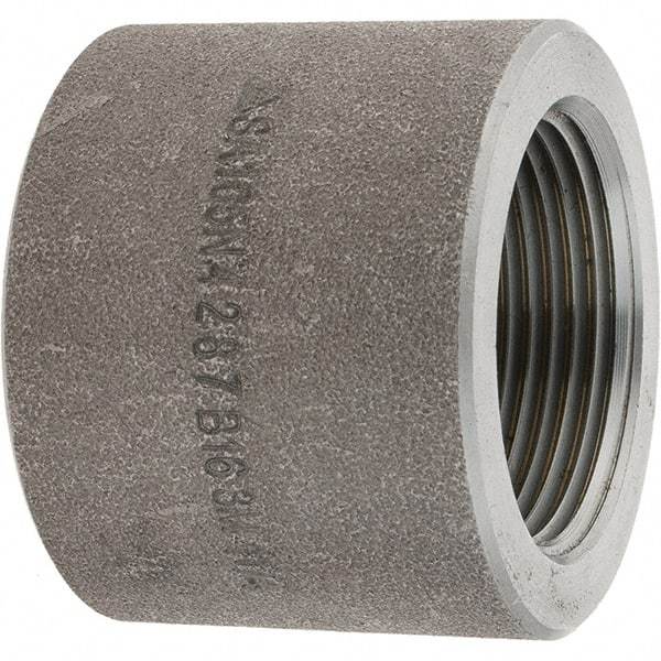 Value Collection - Size 1-1/4", Class 3,000, Forged Carbon Steel Black Pipe Cap - NPT End Connection - Exact Tool & Supply