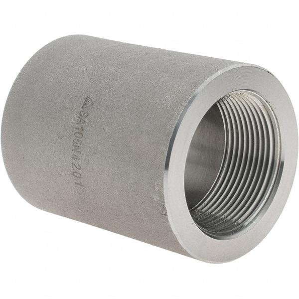Value Collection - Size 1-1/2", Class 3,000, Forged Carbon Steel Black Pipe Coupling - NPT End Connection - Exact Tool & Supply