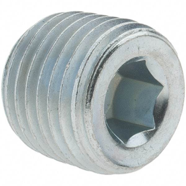 Value Collection - Class 150, 1/4" Galvanized Pipe Countersunk Hex Plug - Threaded, Malleable Iron - Exact Tool & Supply