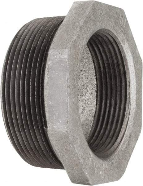Value Collection - Size 1 x 1/4", Class 150, Malleable Iron Black Pipe Hex Bushing - 150 psi, Threaded End Connection - Exact Tool & Supply