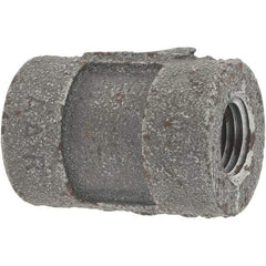 Value Collection - Size 1/4", Class 300, Malleable Iron Black Pipe Coupling - 300 psi, Threaded End Connection - Exact Tool & Supply
