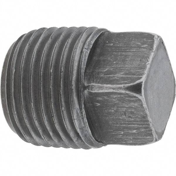 Value Collection - Size 1/2", Class 150, Malleable Iron Black Pipe Square Plug - 150 psi, Threaded End Connection - Exact Tool & Supply