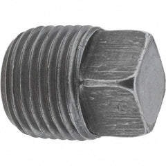 Value Collection - Size 1/2", Class 150, Malleable Iron Black Pipe Square Plug - 150 psi, Threaded End Connection - Exact Tool & Supply
