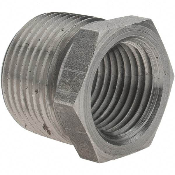 Value Collection - Size 3/4 x 1/2", Class 150, Steel Black Pipe Hex Bushing - 150 psi, Threaded End Connection - Exact Tool & Supply