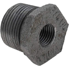 Value Collection - Size 3/4 x 1/4", Class 150, Malleable Iron Black Pipe Hex Bushing - 150 psi, Threaded End Connection - Exact Tool & Supply