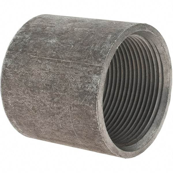 Value Collection - Size 1-1/2", Class 150, Malleable Iron Black Pipe Coupling - 150 psi, Threaded End Connection - Exact Tool & Supply