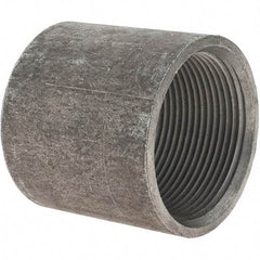 Value Collection - Size 1-1/2", Class 150, Malleable Iron Black Pipe Coupling - 150 psi, Threaded End Connection - Exact Tool & Supply