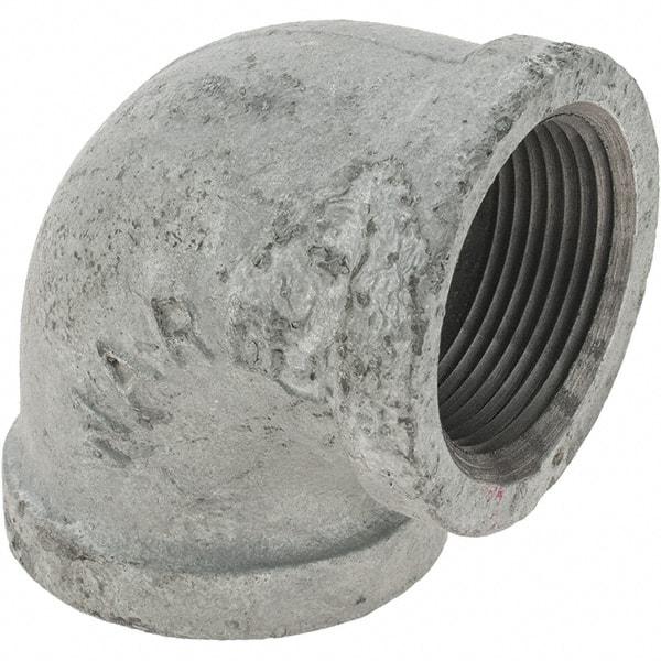 Value Collection - Class 150, 1-1/4" Galvanized Pipe 90° Elbow - Threaded, Malleable Iron - Exact Tool & Supply