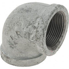 Value Collection - Class 150, 1-1/4" Galvanized Pipe 90° Elbow - Threaded, Malleable Iron - Exact Tool & Supply