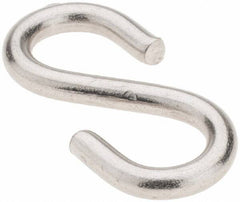 Value Collection - Stainless Steel S-Hook - 17 Lb Capacity, 0.114" Wire, 1-1/4" OAL - Exact Tool & Supply