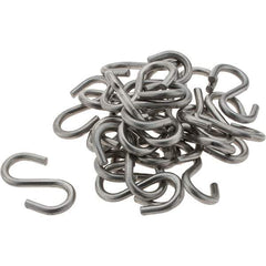 Value Collection - 304 Stainless Steel Uncoated S-Hook - 20 Lb Capacity, 0.12" Wire, 1-5/16" OAL - Exact Tool & Supply