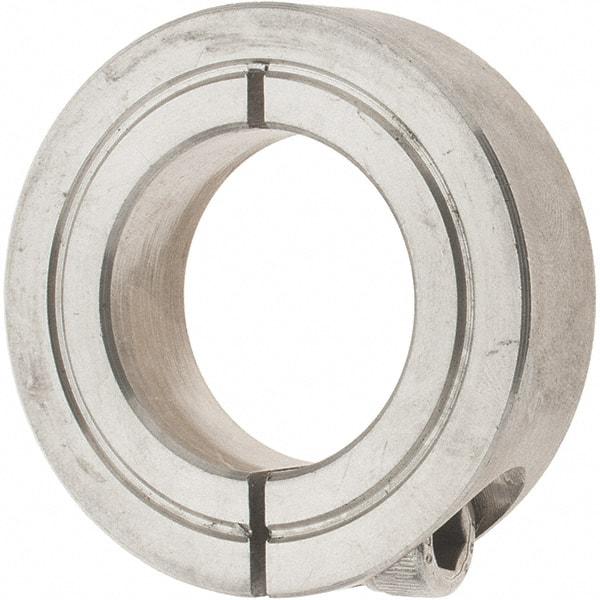 Value Collection - 1" Bore, Stainless Steel, One Piece Clamp Collar - 1-3/4" Outside Diam, 1/2" Wide - Exact Tool & Supply