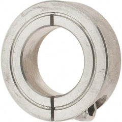 Value Collection - 1" Bore, Stainless Steel, One Piece Clamp Collar - 1-3/4" Outside Diam, 1/2" Wide - Exact Tool & Supply