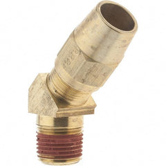 Parker - 5/8" OD, Brass Male 45° Elbow - 400 Max Working psi, - Exact Tool & Supply