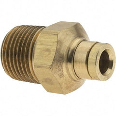 Parker - 1/4" Outside Diam, 3/8 NPT, Metal Push-to-Connect Tube Male Connector - 250 Max psi, Tube to Male NPT Connection, Buna-N O-Ring - Exact Tool & Supply