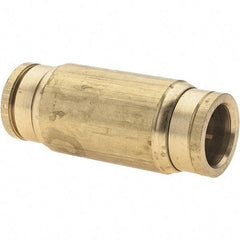 Parker - 5/8" Outside Diam, Brass Push-to-Connect Tube Union - Tube to Tube Connection, Nitrile O-Ring - Exact Tool & Supply