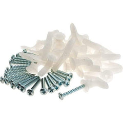 Value Collection - 5/16" Diam, 1/2" Thick, Plastic Toggle Drywall & Hollow Wall Anchor - Plastic, Use with Concrete/Masonry & Wallboard - Exact Tool & Supply