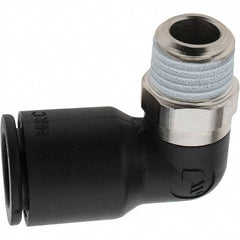 Parker - 12mm Outside Diam, 1/4 BSPT, Nylon Push-to-Connect Tube Male Elbow - 290 Max psi - Exact Tool & Supply