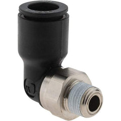 Parker - 3/8" Outside Diam, 1/8 NPT, Nylon Push-to-Connect Tube Male Elbow - 290 Max psi - Exact Tool & Supply