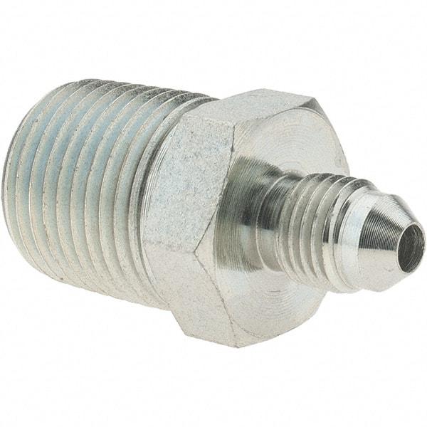Value Collection - 1/4" Tube OD, 37° Steel Flared Tube Male Connector - 1-1/16-12 SAE-ORB, Flare x SAE-ORB Ends - Exact Tool & Supply